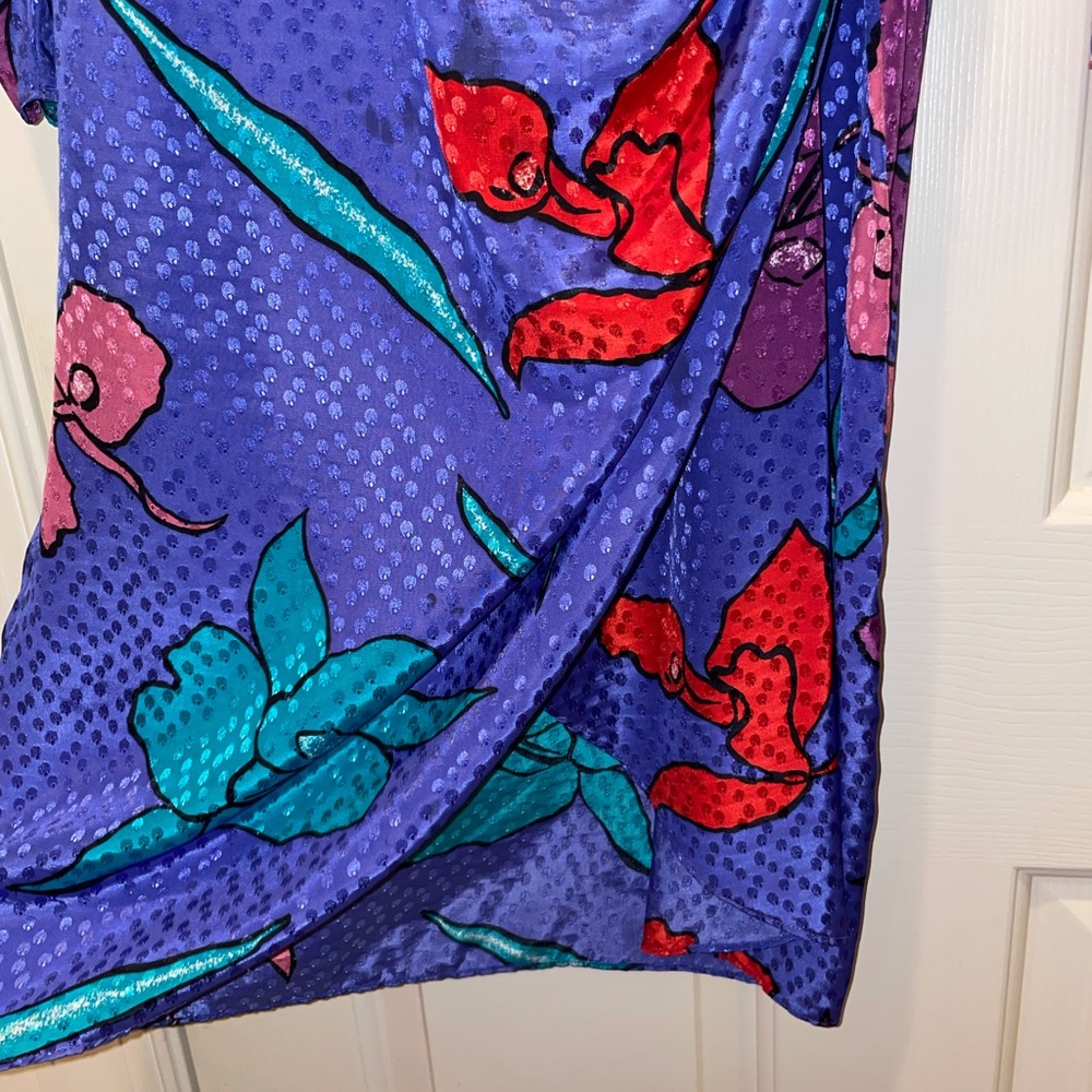 Vintage 80s floral dress super sexy - Picture 8 of 9